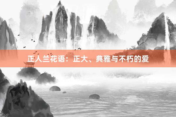 正人兰花语：正大、典雅与不朽的爱