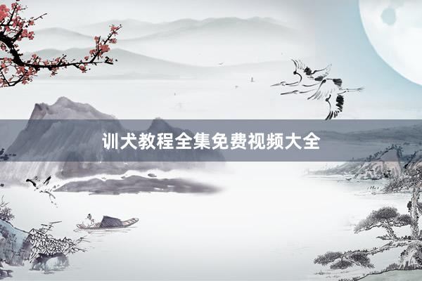 训犬教程全集免费视频大全